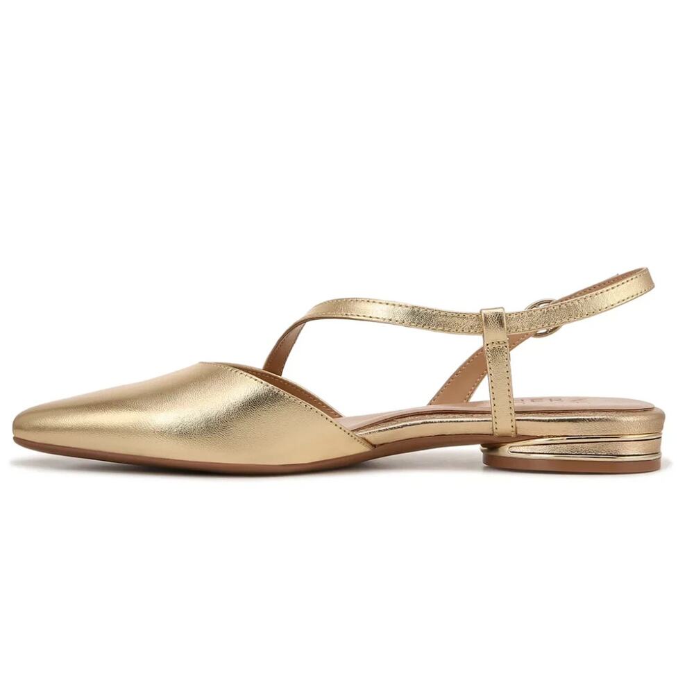 Naturalizer Gold Pointed Toe Slingback Flats - Picture 3 of 9